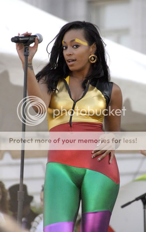 was performing promoting her camel toe in her life saver body suit